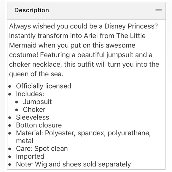 Ariel Costume - Little Mermaid - Picture 3 of 7